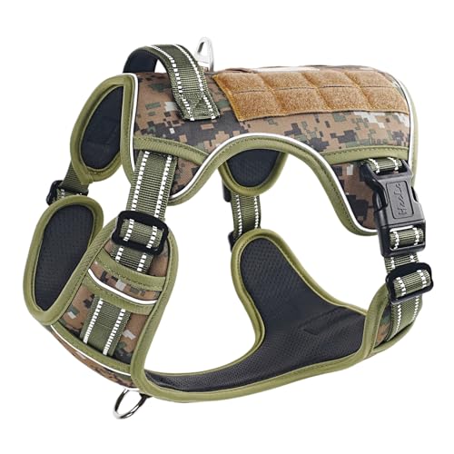 HEELE Hundegeschirr, Metall Taktisches Geschirr, Taktische Hundeweste, Service Hundegeschirr, MOLLE Sicherheitsgeschirr, Brustgeschirre für Hunde, Laufgeschirre für Hunde, Camouflage Grün, M HEELE Hundegeschirr, Metall Taktisches Geschirr, Taktische Hundeweste, Service Hundegeschirr, MOLLE Sicherheitsgeschirr, Brustgeschirre für Hunde, Laufgeschirre für Hunde, Camouflage Grün, M von HEELE