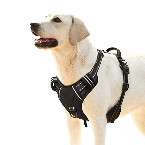 HEELE Hundegeschirr, No-Pull Hundegeschirr, Brustgeschirr für Große Hunde, Weich Atmungsaktiv Einstellbar Reflektierend Hundegeschirr Anti Zug mit Gepolstert Griff, Schwarz, XL HEELE Hundegeschirr, No-Pull Hundegeschirr, Brustgeschirr für Große Hunde, Weich Atmungsaktiv Einstellbar Reflektierend Hundegeschirr Anti Zug mit Gepolstert Griff, Schwarz, XL von HEELE