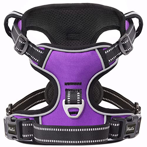 HEELE Hundegeschirr, No-Pull Hundegeschirr, Brustgeschirr für Große Hunde, Weich Atmungsaktiv Einstellbar Reflektierend Hundegeschirr Anti Zug mit Gepolstert Griff, Lila, XL HEELE Hundegeschirr, No-Pull Hundegeschirr, Brustgeschirr für Große Hunde, Weich Atmungsaktiv Einstellbar Reflektierend Hundegeschirr Anti Zug mit Gepolstert Griff, Lila, XL von HEELE