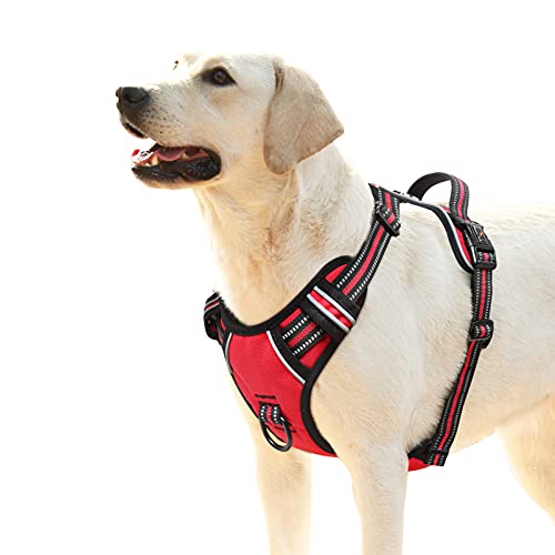HEELE Hundegeschirr, No-Pull Hundegeschirr, Brustgeschirr für Mittelgroße Hunde, Weich Atmungsaktiv Einstellbar Reflektierend Hundegeschirr Anti Zug mit Gepolstert Griff, Rot, L HEELE Hundegeschirr, No-Pull Hundegeschirr, Brustgeschirr für Mittelgroße Hunde, Weich Atmungsaktiv Einstellbar Reflektierend Hundegeschirr Anti Zug mit Gepolstert Griff, Rot, L von HEELE