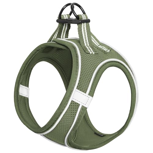 HEELE Hundegeschirr Hunde Kleine Hundegeschirr Anti Zug Atmungsaktiv Brustgeschirr No Pull Sicherheitsgeschirr Reflektierend Einstellbar Weich für Kleine Hunde Gehen Laufen Training, Armee Grün, L HEELE Hundegeschirr Hunde Kleine Hundegeschirr Anti Zug Atmungsaktiv Brustgeschirr No Pull Sicherheitsgeschirr Reflektierend Einstellbar Weich für Kleine Hunde Gehen Laufen Training, Armee Grün, L von HEELE