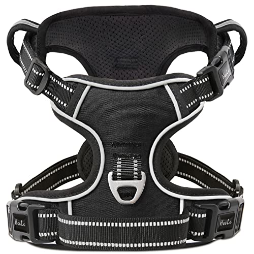 HEELE Hundegeschirr ohne Zug, Brustgeschirr für kleine Hund, einstellbares reflektierendes Hunde Geschirr, atmungsaktive Hundegeschirre mit gepolstertem Griff, No-Pull Dog Harness, Schwarz, XS HEELE Hundegeschirr ohne Zug, Brustgeschirr für kleine Hund, einstellbares reflektierendes Hunde Geschirr, atmungsaktive Hundegeschirre mit gepolstertem Griff, No-Pull Dog Harness, Schwarz, XS von HEELE
