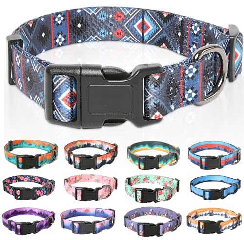 HEELE Hundehalsband, Hunde Halsband für Welpen Kleine Mittlere Große Hunde, Gemustertes Hundehalsbänder Verstellbares, Komfort, Robustem HundeHalsband, Bohemian Marinegrau, S HEELE Hundehalsband, Hunde Halsband für Welpen Kleine Mittlere Große Hunde, Gemustertes Hundehalsbänder Verstellbares, Komfort, Robustem HundeHalsband, Bohemian Marinegrau, S von HEELE
