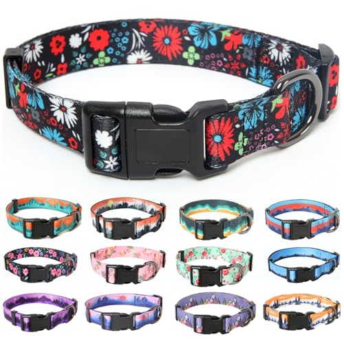 HEELE Hundehalsband, Hunde Halsband für Welpen Kleine Mittlere Große Hunde, Gemustertes Hundehalsbänder Verstellbares, Komfort, Robustem HundeHalsband, Heißrot, L HEELE Hundehalsband, Hunde Halsband für Welpen Kleine Mittlere Große Hunde, Gemustertes Hundehalsbänder Verstellbares, Komfort, Robustem HundeHalsband, Heißrot, L von HEELE