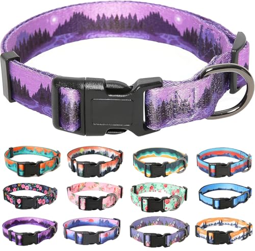 HEELE Hundehalsband, Hunde Halsband für Welpen Kleine Mittlere Große Hunde, Gemustertes Hundehalsbänder Verstellbares, Komfort, Robustem HundeHalsband, Lila, M HEELE Hundehalsband, Hunde Halsband für Welpen Kleine Mittlere Große Hunde, Gemustertes Hundehalsbänder Verstellbares, Komfort, Robustem HundeHalsband, Lila, M von HEELE