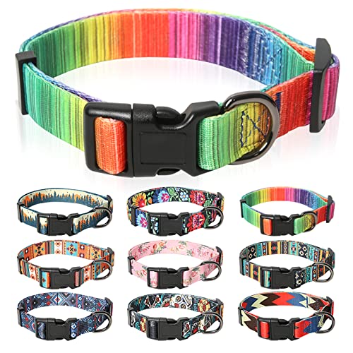 HEELE Hundehalsband, Hunde Halsband für Welpen Kleine Mittlere Große Hunde, Gemustertes Hundehalsbänder Verstellbares, Komfort, Robustem HundeHalsband, Regenbogen, S HEELE Hundehalsband, Hunde Halsband für Welpen Kleine Mittlere Große Hunde, Gemustertes Hundehalsbänder Verstellbares, Komfort, Robustem HundeHalsband, Regenbogen, S von HEELE