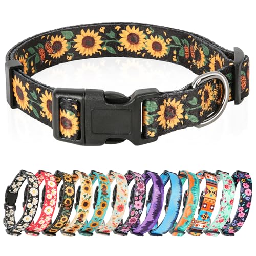 HEELE Hundehalsband, Hunde Halsband für Welpen Kleine Mittlere Große Hunde, Gemustertes Hundehalsbänder Verstellbares, Komfort, Robustem HundeHalsband, Sonnenblume Schwarz, L HEELE Hundehalsband, Hunde Halsband für Welpen Kleine Mittlere Große Hunde, Gemustertes Hundehalsbänder Verstellbares, Komfort, Robustem HundeHalsband, Sonnenblume Schwarz, L von HEELE