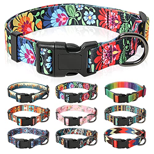 HEELE Hundehalsband, Hunde Halsband für Welpen Kleine Mittlere Große Hunde, Gemustertes Hundehalsbänder Verstellbares, Komfort, Robustem HundeHalsband, Wilde Blumen, S HEELE Hundehalsband, Hunde Halsband für Welpen Kleine Mittlere Große Hunde, Gemustertes Hundehalsbänder Verstellbares, Komfort, Robustem HundeHalsband, Wilde Blumen, S von HEELE