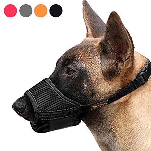 HEELE Maulkorb Für Hunde, Verstellbare Schlaufe, Atmungsaktiv, Sicherer, Schneller Sitz Für Kleine, Mittelgroße Hunde, Verhindert Das Beißen, Kauen Und Bellen (S, Schwarz) von HEELE