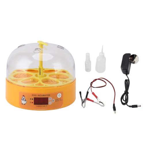 6 Eierinkubatoren zum Schlüpfen, Eierbrutmaschine mit automatischem Drehen von Eiern und Temperaturregelung, Hühnerei-Inkubator-Display Hatcher-Maschine zum Schlüpfen von HEEPDD