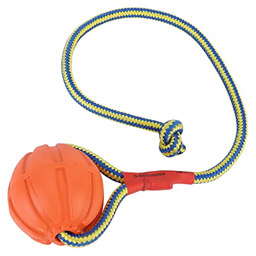 6 cm Interaktiver Hundespielzeugball, Haustiertraining Bissfestes Kauspielzeug Ball Welpenleckerlis Beißseilspielzeug mit Trageseil für Hunde von HEEPDD