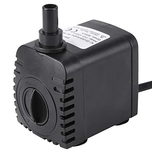 GLOGLOW Aquariumpumpe, 600 L H, Geräuscharme Springbrunnenpumpe, Tauchwasserpumpe für Teich, Aquarium, Hydrokultur, Hinterhofbrunnen (SM-038 EU-Stecker) von HEEPDD