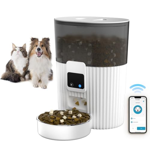 Automatischer Katzenfutterspender, 2,4 GHz WLAN-Futterspender für Zwei Katzen oder Hunde mit Fernbedienung, Katzenfutterspender, 1–10 Mahlzeiten Pro Tag, Bis zu 10 Sekunden von HEEPDD