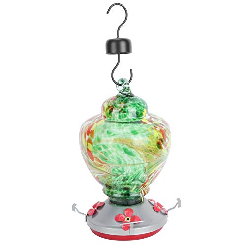 Bunt Bemalter Vogelfutterspender, Wasserfütterungswerkzeug für Kolibris, Verwendung mit Robustem, Langlebigem Glasmaterial (D) von HEEPDD