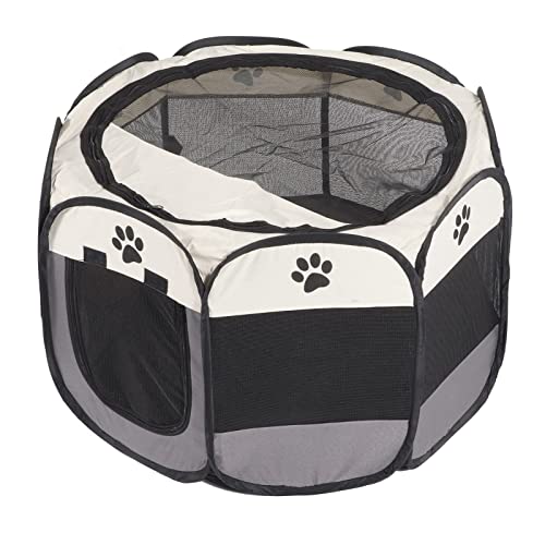 Faltbarer Laufstall für Hunde, Hochwertiges Oxford-Gewebe mit Atmungsaktiven Netzeinsätzen, Tragbarer Spielbereich für Haustiere Im Innen- und Außenbereich von HEEPDD