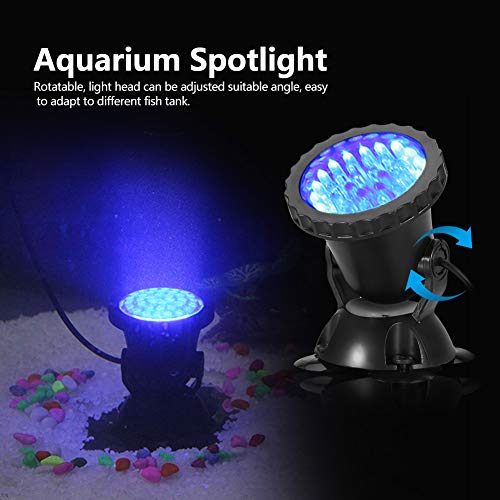 HEEPDD 100-240V Aquarium Strahler RGB Aquarium Strahler Gartenteich für Aquarium (Einer für Vier mit Fernbedienung EU-Stecker) von HEEPDD