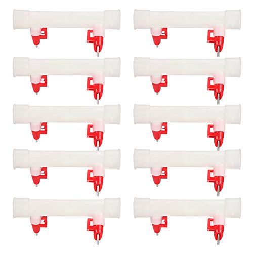 HEEPDD 10PCS Geflügel Automatische Wasserzufuhr, Hühnerente Doppelnippel Water Waterer Trinker Kugelhahn (G3/4) von HEEPDD