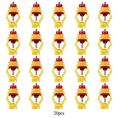 HEEPDD 20 STÜCKE Automatische Huhn Wasser Feeder Nippel Trink Dispenser Geflügel Tränken für Enten Henne Truthähne Gans Wachtel (für 20mm Rohr) von HEEPDD