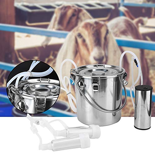 HEEPDD 24W Edelstahl-Ziegenmelkset 5L Kuhmelkset, 5L Elektrische Ziegenmelkmaschine Melkset, Ranch für Farm Melkwerkzeuge Melkzubehör ((für Schafe) (Europäische Vorschrift 100-240V)) von HEEPDD