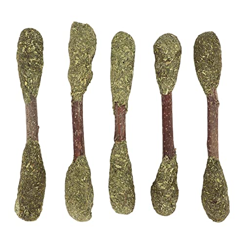 HEEPDD 5PCS Stöcke für Kaninchen Gras Molar Zähne Kau Spielzeug für Hasen Chinchillas Meers Chweinchen Hamster und Andere Kleintiere Behandelt Kaninchen Kau Stangen Zähne Schleifen von HEEPDD