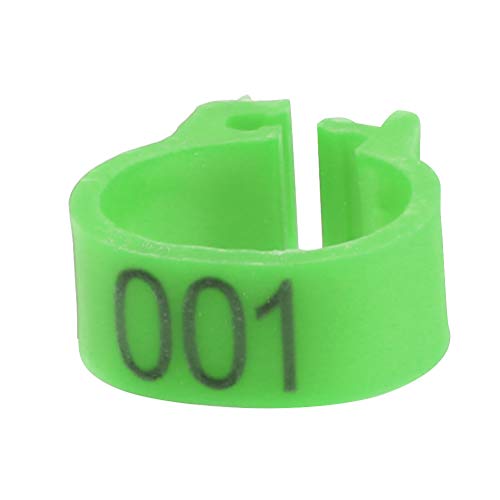 HEEPDD 6 Farben 100 Teile/Beutel 8 MM 001-100 Nummeriert Kunststoff Vogel Bein Bänder Ringe Hen Taube Bein Geflügel Taube Vogel Küken Papagei Clip Ringe Band(Grün) von HEEPDD