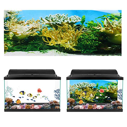 HEEPDD Aquarium Poster, Wasserpflanzen Korallen Aquarium Hintergrund Poster PVC Kleber Terrarium Papier Aufkleber für Aquarium Aquarium Dekoration(122 * 50cm) von Zerodis