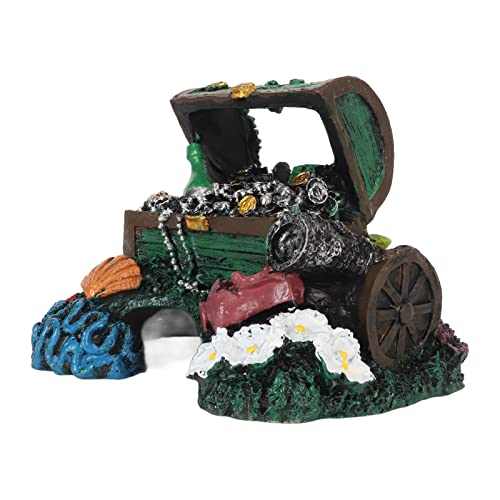 HEEPDD Aquarium-Schatzbox-Dekoration, Lebensechtes Kunstharz, Leichtes Aquarium-Schatzbox-Ornament, Lichtbeständig für Süßwasser (Grün) von HEEPDD