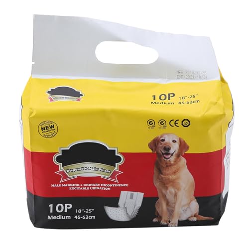 HEEPDD Bauchbänder für Männliche Hunde, Windeln Sanitärhosen Einweg Männliche Hund Windeln Wraps für Haustraining Senior Hunde Stoppen Urinlecks, die Bauchbänder für Markieren, Soft (M) von HEEPDD