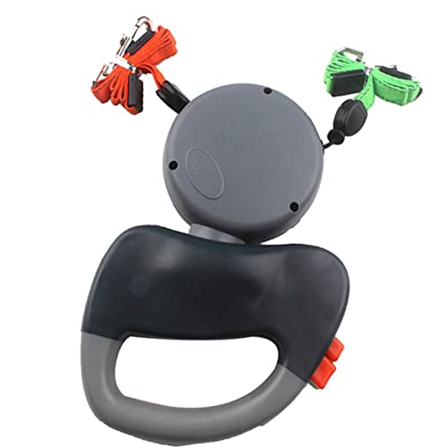 HEEPDD Dual Dog Retractable -Leine, 9,84ft Reflexionsseil mit Einem Handbremsschlosssystem für Nachtwanderungstraining Unterstützt 44 -lb -Hunde (Grey) von HEEPDD