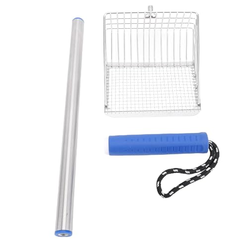 HEEPDD Edelstahl -Katzenstreu -Schaufel, Langgriff Kitty Metal Scooper für Haustierdrüsenkästen mit Sicherem Ergonomischem Griff Ideal für Regelmäßige Wartungsaufgaben (Blue) von HEEPDD