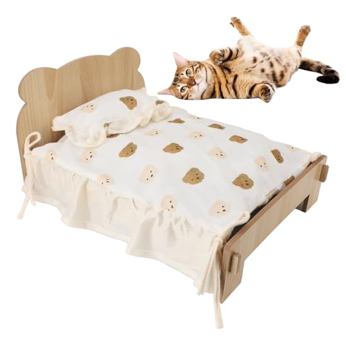 HEEPDD Erhöhtes Hölzernen Haustierbett, Moderner Stil Ganzkörperstütze Katzensofa mit Matratze Easy Assembly Warmes Schlafbett für Hunde Kaninchen Kleine Tiere HEEPDD Erhöhtes Hölzernen Haustierbett, Moderner Stil Ganzkörperstütze Katzensofa mit Matratze Easy Assembly Warmes Schlafbett für Hunde Kaninchen Kleine Tiere von HEEPDD