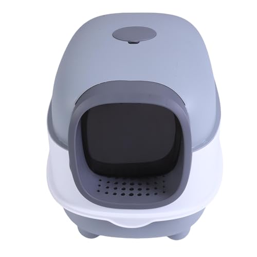 HEEPDD Geschlossene Katzenratstreubox, Bedeckte Katzen -Toilette Kapuze -Pfanne Pan Pan Anti Splash Design Flip Deckeingang Minimiert Müllstreuung mit Abnehmbaren Komponenten für von HEEPDD