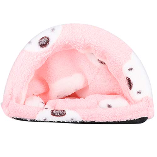 HEEPDD Hamster Plüsch Warmes Nest, Kleines Haustier Tier Eichhörnchen Zuckersegelflugzeug Igel Meerschweinchen Weiches Bett Haus Höhle Schlafbett Pink(L) von HEEPDD