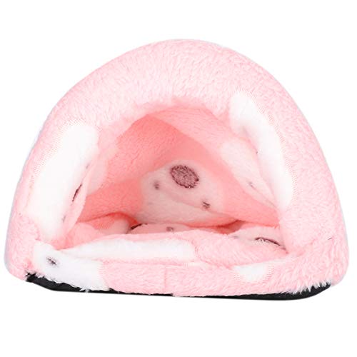 HEEPDD Hamster Plüsch Warmes Nest, Kleines Haustier Tier Eichhörnchen Zuckersegelflugzeug Igel Meerschweinchen Weiches Bett Haus Höhle Schlafbett Pink(M) von HEEPDD