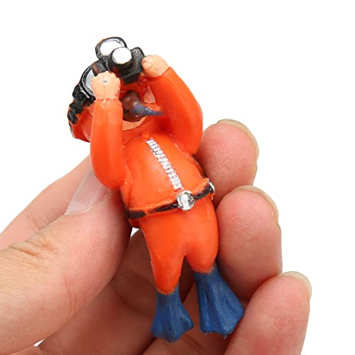 HEEPDD Handgemachte PVC-farbige Schwimmende Aquarium-Verzierung, Lichtbeständig, Kleine Taucher-Aquarium-Dekoration, Cartoon-Modell für Angelzubehör (Orangefarbenes Fett beim Fotografieren) von HEEPDD