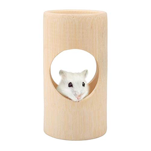 Haustier-Hamster-Tunnel-Spielzeug, natürliches glattes Bambusrohr spielt Versteck-Bett-Haus-Röhren, die Spielwaren-Plattform-Übung für kleine Tiere kauen [L] Holz von HEEPDD