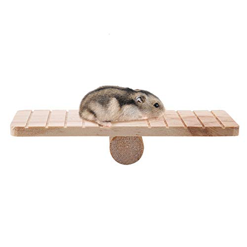 HEEPDD Hölzerne Wippe Hamster Spielzeug Kleintier Spielhaus Käfig Kauen Spielzeug Haustier Zubehör für Hamster Ratte Maus Gerbil Chinchilla Meerschweinchen Eichhörnchen von HEEPDD
