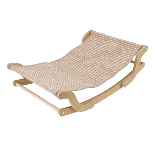 HEEPDD Holzkatze Lounger, Katzenkratzstuhl Haustier Klettern Barsch Großer Hängemattenposten mit Holzrahmen und Hanfpolster Zum Kratzen und Nickerchen 54x36x15,5 cm von HEEPDD