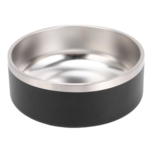 HEEPDD Hundenapf aus Edelstahl, Großes Fassungsvermögen, Wassernapf für Hunde, Robuste Futternäpfe mit Rutschfester Gummibasis für Katzen und Hunde Im Innenbereich (Schwarz, kleine Größe) von HEEPDD
