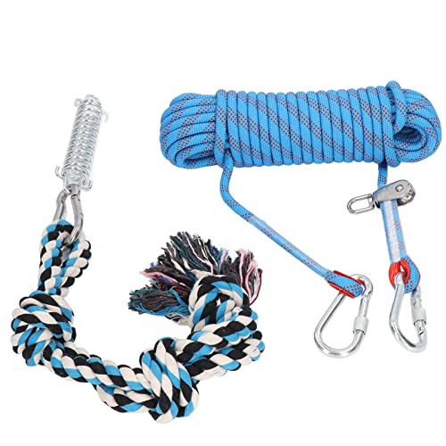 HEEPDD Hundeseilspielzeug mit Federstock Rostschutz Muscle Booster Bungee Baumwollseil FüR Hunde Aller Größen (Blau) von HEEPDD