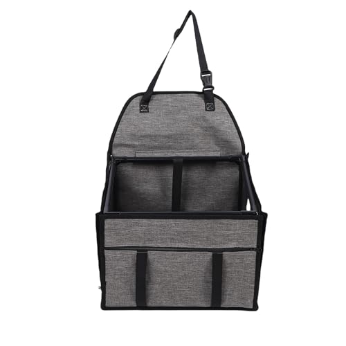 HEEPDD Hundewagensitz, Haustier -Autositzträger Hundekiste Faltbare Große Kapazität mit Atmungsaktivem Netz für Reisen Roadtrip Indoor Outdoor Gebrauch 39x39x27cm (hellgrau) von HEEPDD
