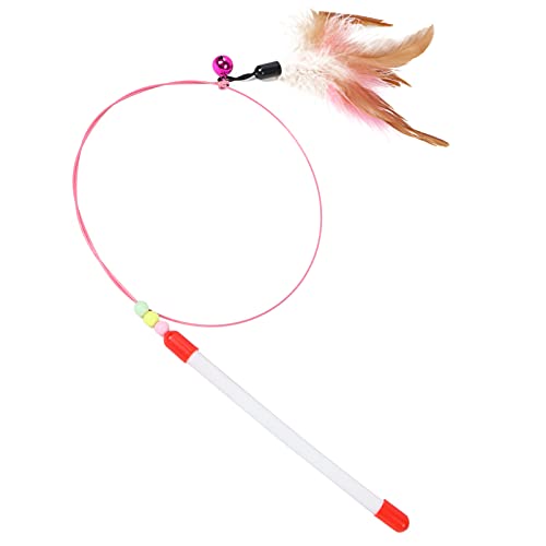 HEEPDD Interaktives Katzenfederspielzeug, Pet Feather Teaser Cat Feather Playing Sticks mit Bell Pet Retractable Wand Funny Rod Interactive Toy Cat Toys for Indoor Cats Kitten Play Chase Exercise von HEEPDD