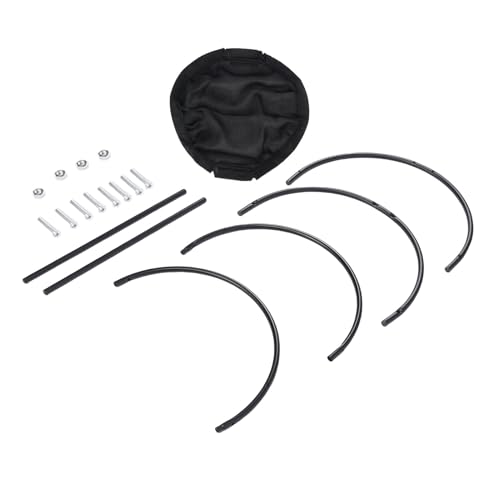 HEEPDD Katzenhängemattenbett Erhöhtes Haustierbett mit Atmungsaktivem Netz Abnehmbares Waschbares Design für Innen Im Freien Im Freien Katzen Hunde 16.92x16.92x9.64in (Black) von HEEPDD