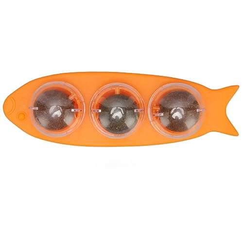 HEEPDD Katzenminze-Bälle, Interaktives Zahnreinigungsspielzeug für Katzen – Sicherer, Gesunder und Klebender Rotierender Katzenminze-Ball von HEEPDD