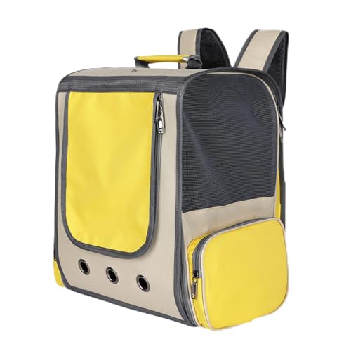 HEEPDD Katzenrucksack, Stilvoller, Süßer, Leichter, Tragbarer Reiseträger mit Atmungsaktivem Mesh-Design, Exquisite Verarbeitung, Katzenrucksack für Katzen, Kätzchen, Welpen (Yellow) von HEEPDD