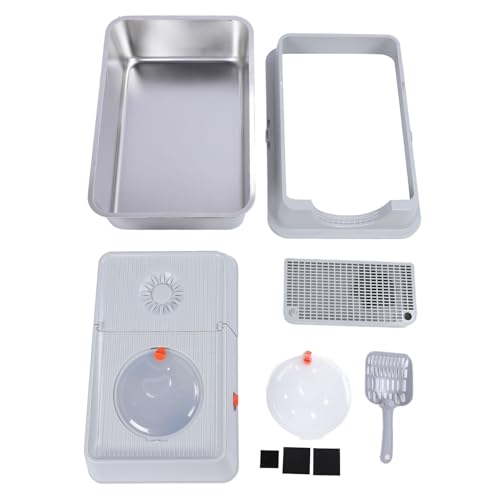 HEEPDD Katzentoilette, Extra Große, Geschlossene Katzentoilette aus Edelstahl mit Flip-Top-Abdeckung, Praktischer, Spritzwassergeschützter Zugang von Oben, Hochseitige Katzentoilette HEEPDD Katzentoilette, Extra Große, Geschlossene Katzentoilette aus Edelstahl mit Flip-Top-Abdeckung, Praktischer, Spritzwassergeschützter Zugang von Oben, Hochseitige Katzentoilette von HEEPDD