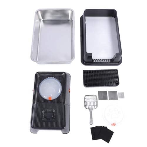 HEEPDD Katzentoilette, Extra Große, Geschlossene Katzentoilette aus Edelstahl mit Flip-Top-Abdeckung, Praktischer, Spritzwassergeschützter Zugang von Oben, Hochseitige Katzentoilette HEEPDD Katzentoilette, Extra Große, Geschlossene Katzentoilette aus Edelstahl mit Flip-Top-Abdeckung, Praktischer, Spritzwassergeschützter Zugang von Oben, Hochseitige Katzentoilette von HEEPDD