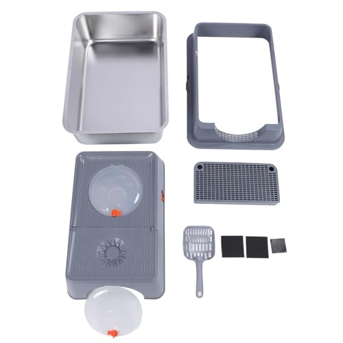 HEEPDD Katzentoilette, Extra Große, Geschlossene Katzentoilette aus Edelstahl mit Flip-Top-Abdeckung, Praktischer, Spritzwassergeschützter Zugang von Oben, Hochseitige Katzentoilette HEEPDD Katzentoilette, Extra Große, Geschlossene Katzentoilette aus Edelstahl mit Flip-Top-Abdeckung, Praktischer, Spritzwassergeschützter Zugang von Oben, Hochseitige Katzentoilette von HEEPDD