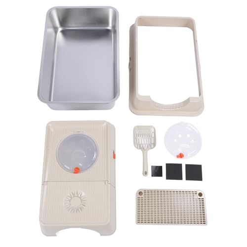 HEEPDD Katzentoilette, Extra Große, Geschlossene Katzentoilette aus Edelstahl mit Flip-Top-Abdeckung, Praktischer, Spritzwassergeschützter Zugang von Oben, Hochseitige Katzentoilette HEEPDD Katzentoilette, Extra Große, Geschlossene Katzentoilette aus Edelstahl mit Flip-Top-Abdeckung, Praktischer, Spritzwassergeschützter Zugang von Oben, Hochseitige Katzentoilette von HEEPDD