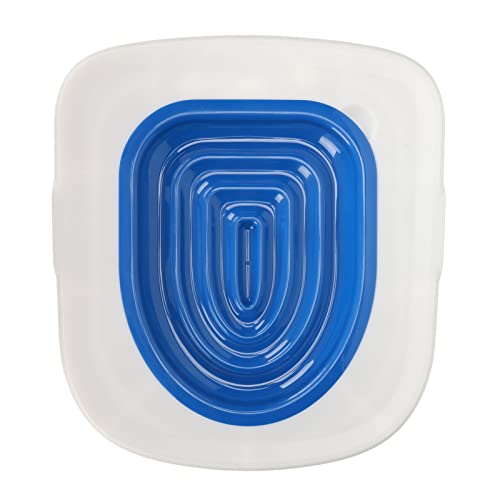 HEEPDD Katzentoiletten-Trainingsset, Universeller Katzentoiletten-Trainer-Urinalsitz für die Heimtoilette (Weißes Tablett, 1 Blaue innere Stütze) von HEEPDD